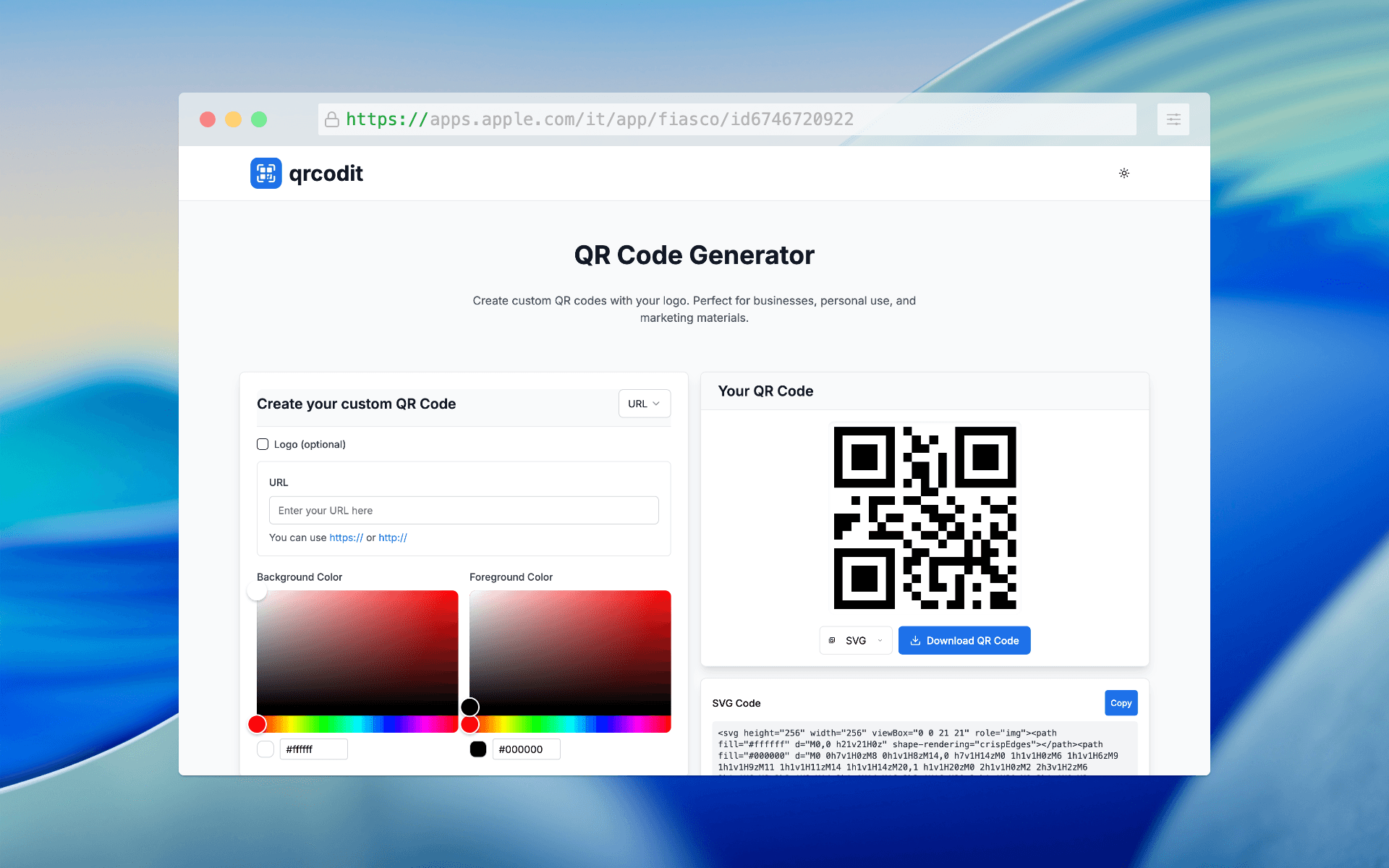 qrcodit.click website image