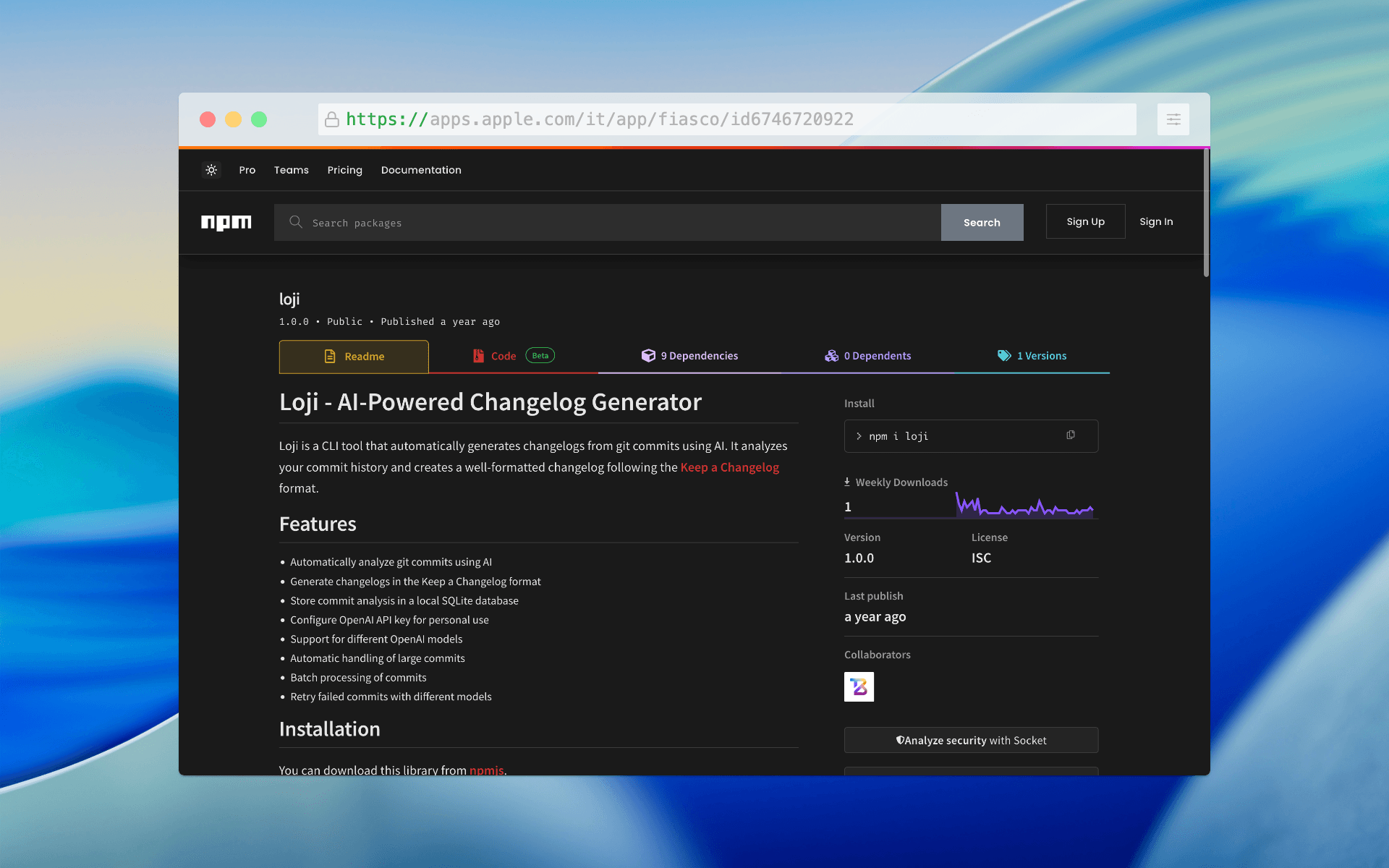 NPM loji page